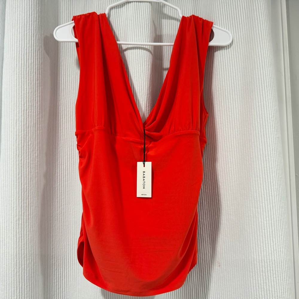 Babaton Bright Orange Sleeveless Top